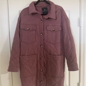 Bagatelle Quilted Cotton Oversized Jacket Dusty Pink Coat Sz L